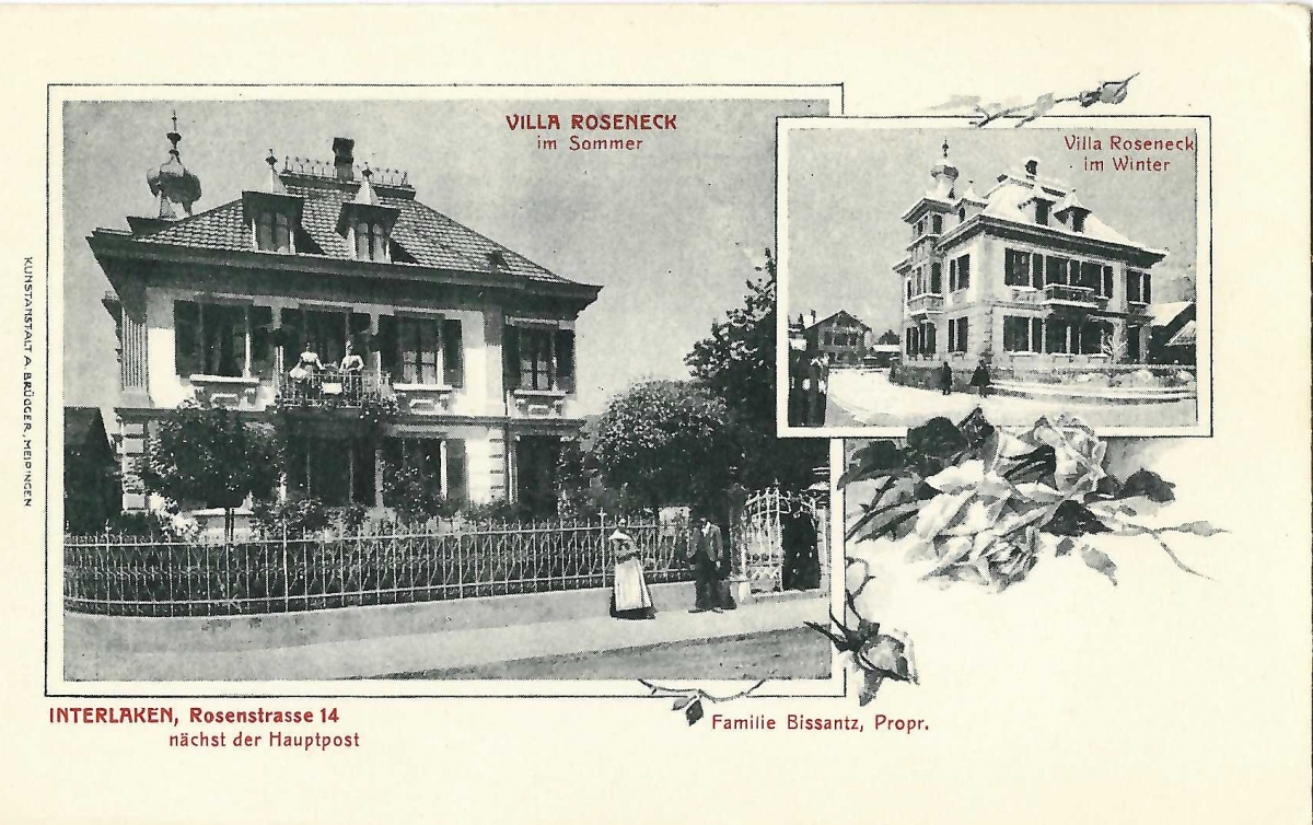 <p>Interlaken Rosenstrasse 14  Familie Bissantz , Karte Top Zustand</p>